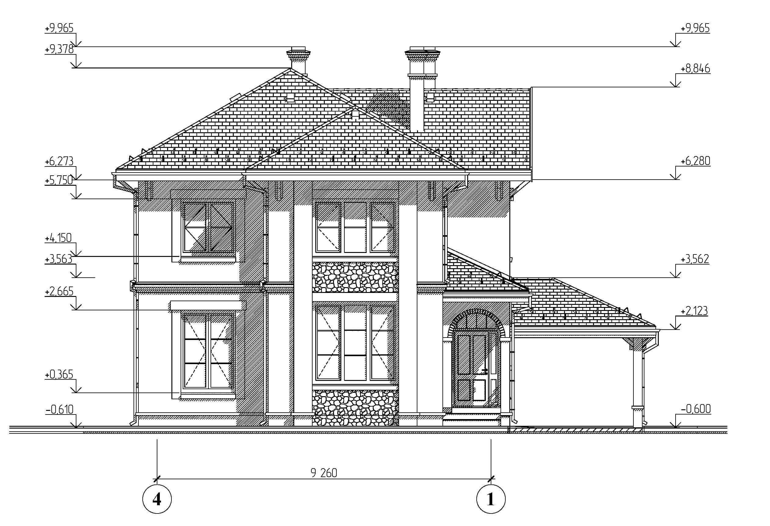 Проект дома-коттеджа до 200 кв.м. бесплатно 92/88. Чертежи. Фото.  Документация.